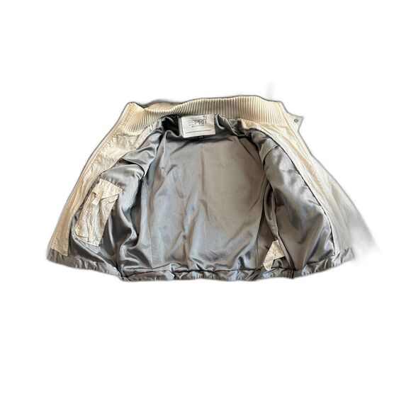 Y2K Cream Cropped Puffer Jacket Faux Fur Hood 2000s Bimbo Mob Wife Winter Trend - Picture 4 of 8